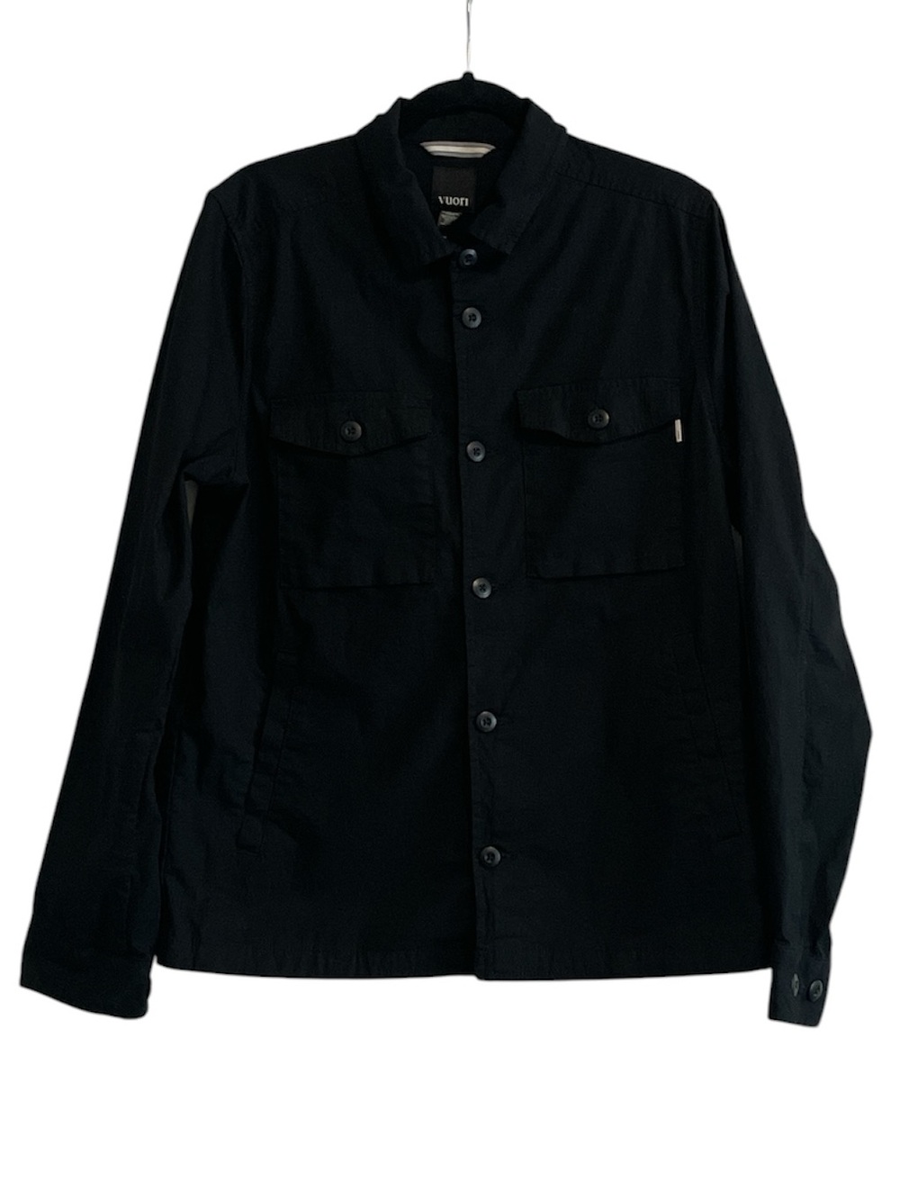 Vuori Ripstop Rise & Shine Shirt Jacket Organic Cotton Blend Black Mens Medium